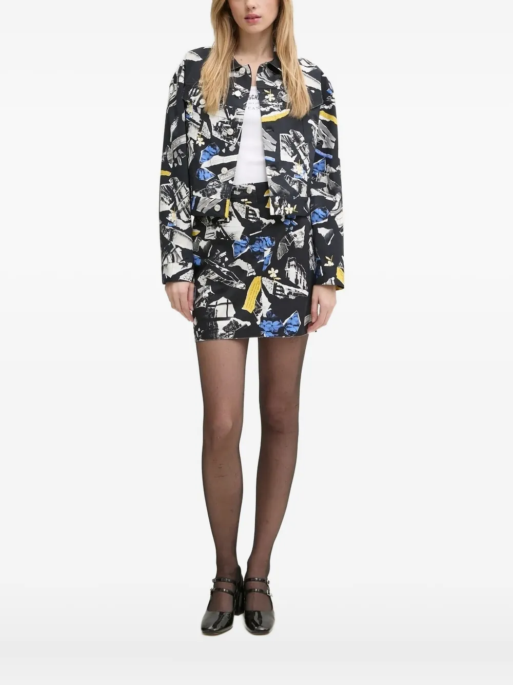 

Укороченная куртка MOSCHINO JEANS, черный