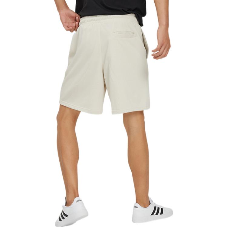 Шорты Men's adidas Logo Printing Pattern Lacing Elastic Waistband Straight Shorts Beige HZ7029 — фото 4