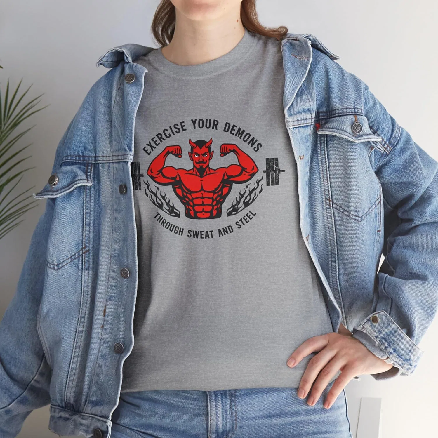 Футболка для фитнеса с принтом GENERIC, Sport Grey — фото 3