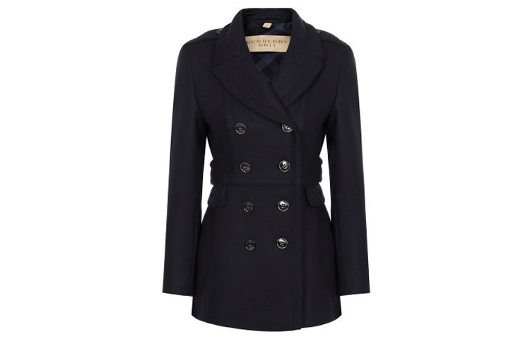 

Burberry Женская бархатная куртка, цвет Blue with Black Lettering