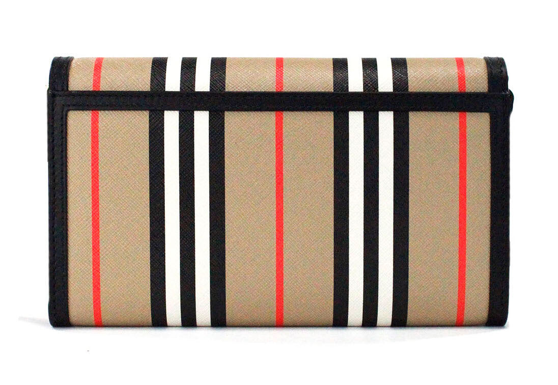 

Burberry Hannah Icon Stripe Archive Женская кожаная сумка через плечо с кожаным кошельком E-Canvas, мультиколор
