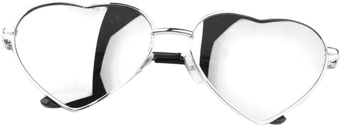 

Винтажные солнцезащитные очки в форме сердца для женщин, легкая металлическая оправа, защита от УФ-излучения, ретро-стиль, идеально подходят для пляжного отдыха и активного отдыха на природе COOLHIYA, Silver