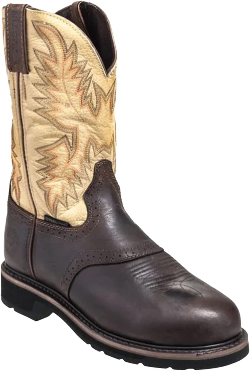 

Мужские рабочие ботинки Justin Superintendent 11 с стальным носком, прочная кожаная защитная обувь с противоскользящей подошвой для тяжелых работ, коричневый