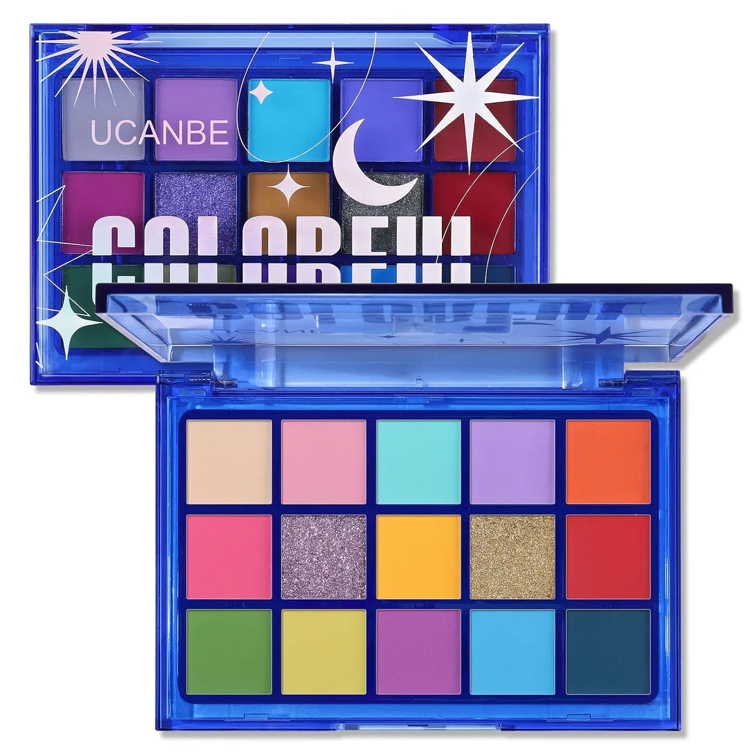 Палетка теней для век UCANBE, 15 цветов, матовые и шиммерные Ucanbe, Colourful