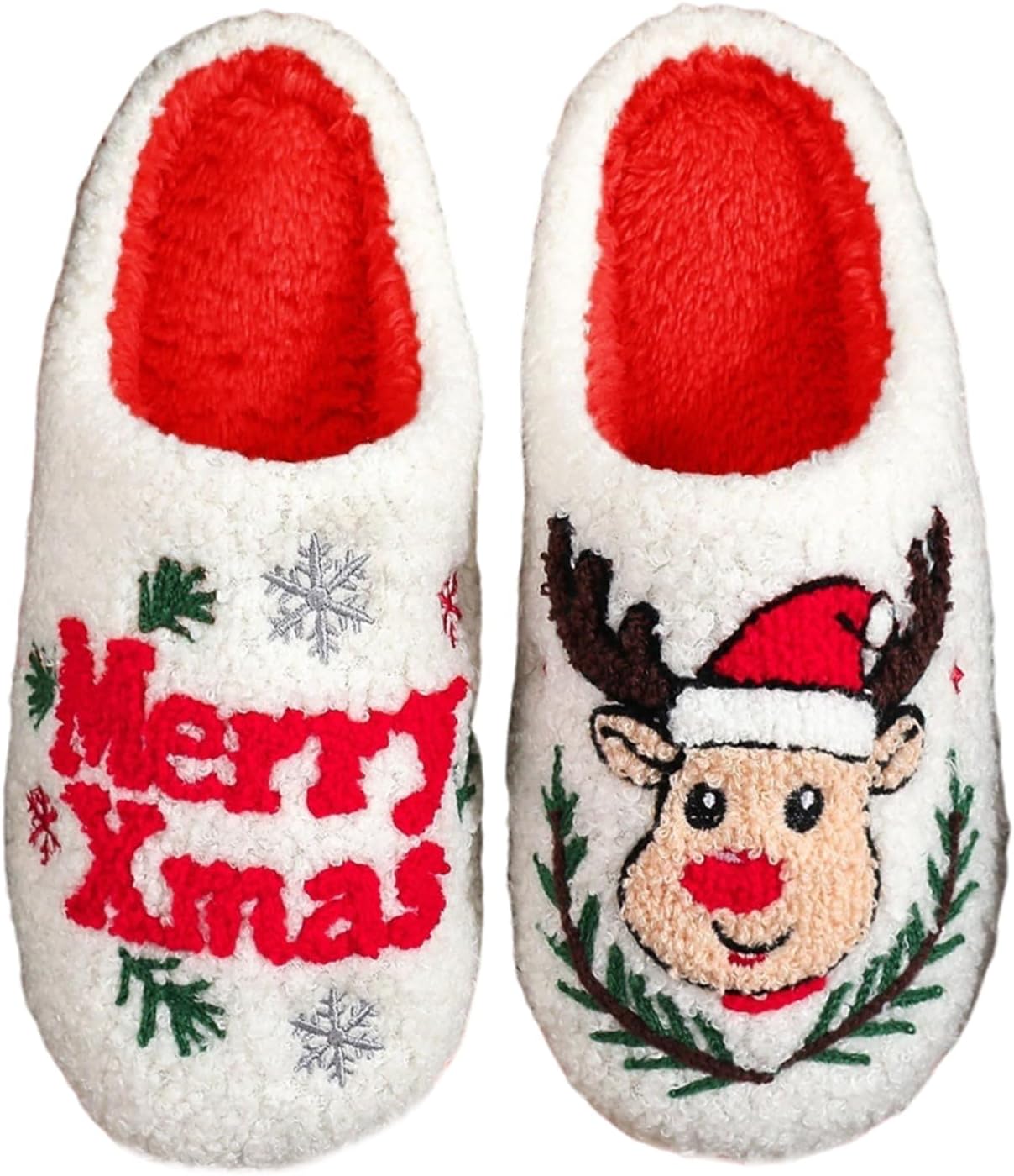 

Рождественские тапочки с оленями для женщин и мужчин, пушистые домашние тапочки с эффектом памяти, уютные тапочки для дома и улицы, зимние антискользящие плюшевые милые тапочки, тапочки для спальни, подарок на Хэллоуин и Рождество Hi-Y2Kgirls, D...