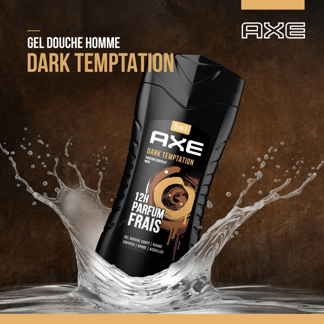 Мужской увлажняющий гель для душа 5 в 1 Dark Temptation 250 мл, 12 шт. от AXE Axe — фото 3