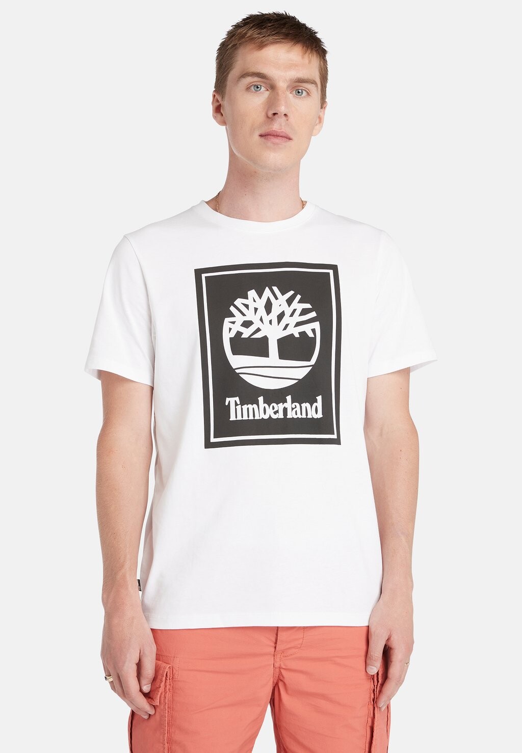 

Футболка с принтом SHORT SLEEVE TEE Timberland, цвет white black