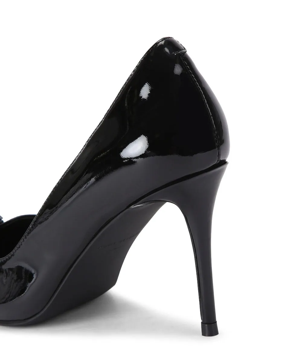 Женские туфли-лодочки из кожи с острой носочной частью Kurt Geiger, черный — фото 3