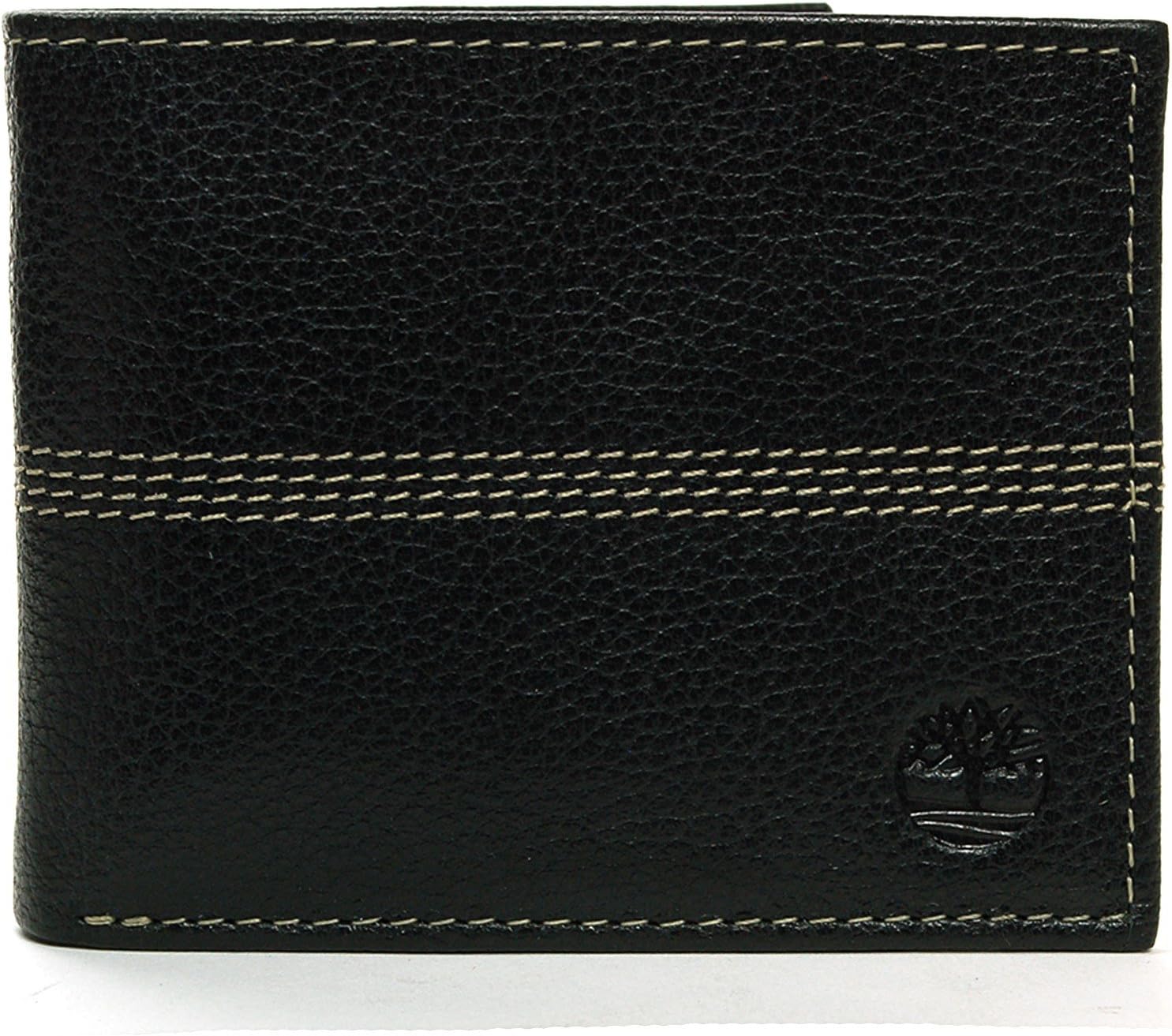 

Timberland мужской кожаный кошелек-бифолд с текстурой pebble grain, черный