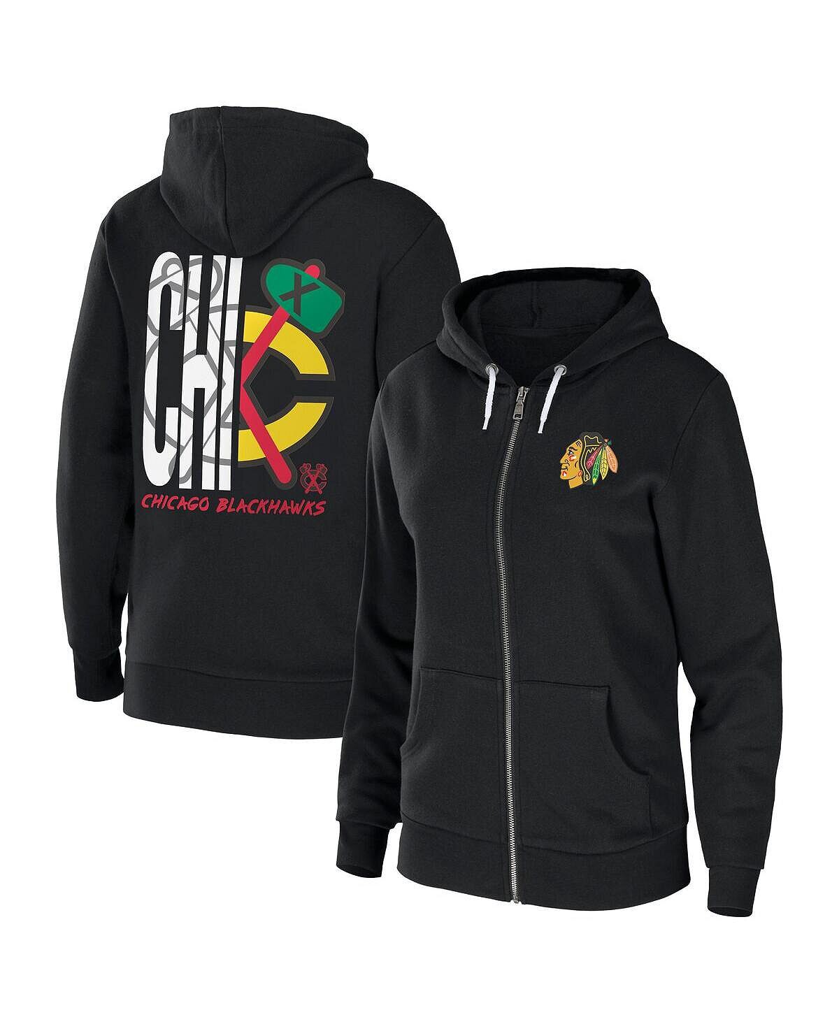 

Женская черная толстовка из флиса с молнией во всю длину Chicago Blackhawks WEAR by Erin Andrews, черный