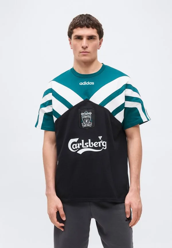 Футболка футбольного клуба «ливерпуль» 95, клубная одежда Adidas Performance, Black/Rich Green