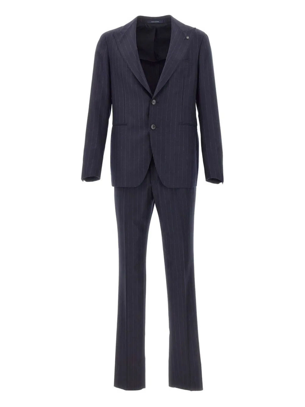 

Костюм в тонкую полоску с заостренными лацканами Tagliatore, синий