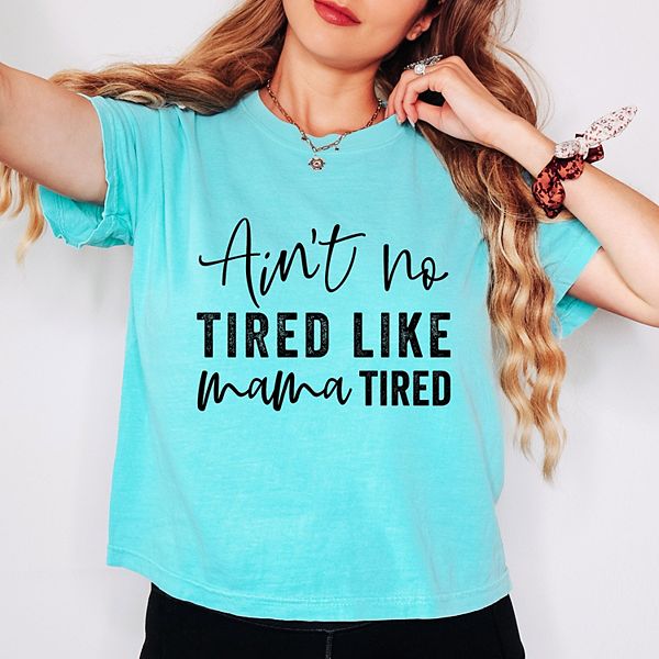 

Бокс-топ с укороченным кроем Ain't no tired like mama tired Simply Sage Market, Chalky Mint