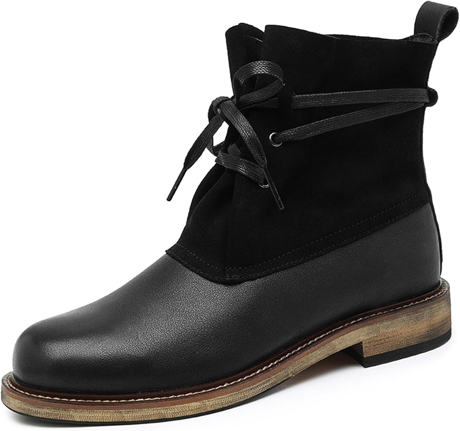 

Мужские ботинки Optigard Chukka Ретро с круглым носком, шнуровкой, повседневные, противоскользящие, мото-бботинки, модные высокие и походные ботинки, черный