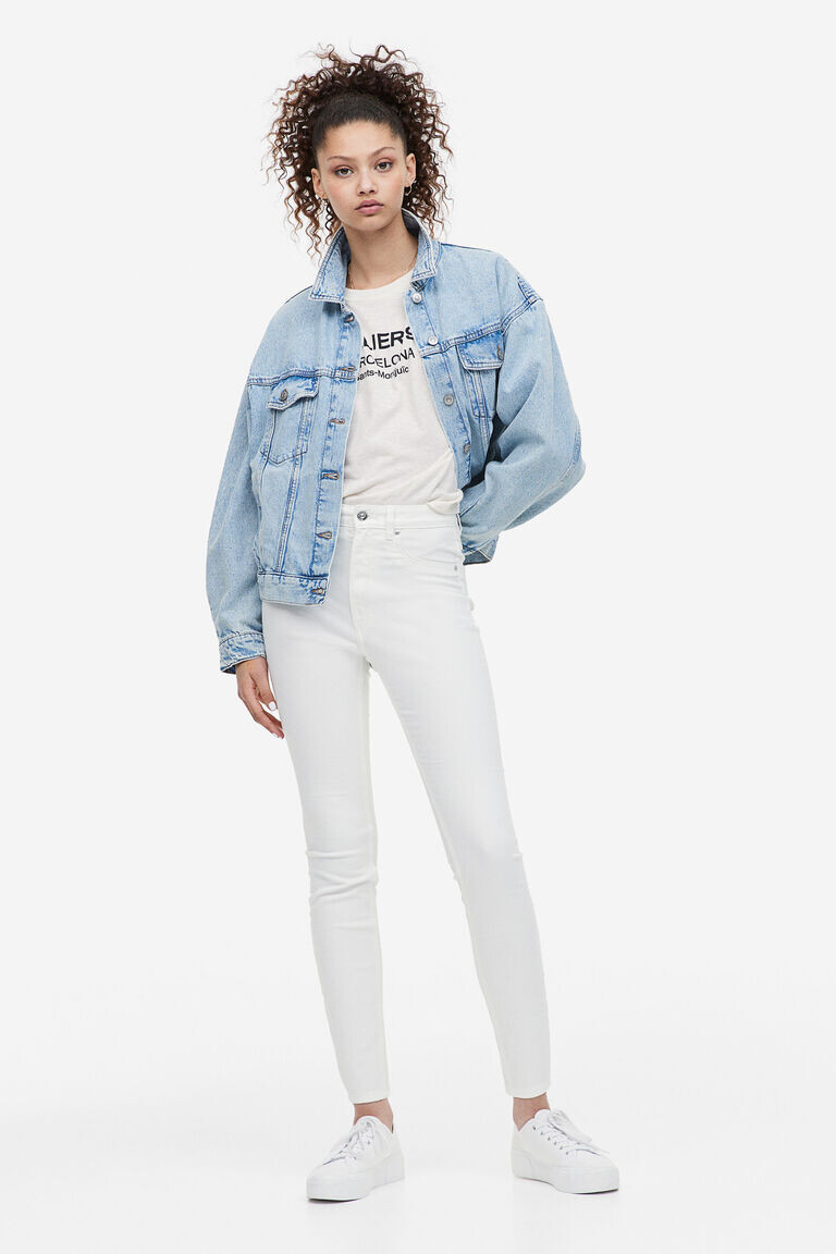 

Высокие джинсы скинни H&M, белый