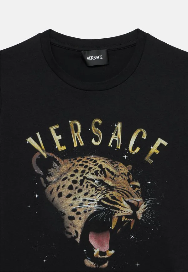 Простая футболка унисекс с принтом тигра Versace, Nero/Multi-Coloured — фото 3