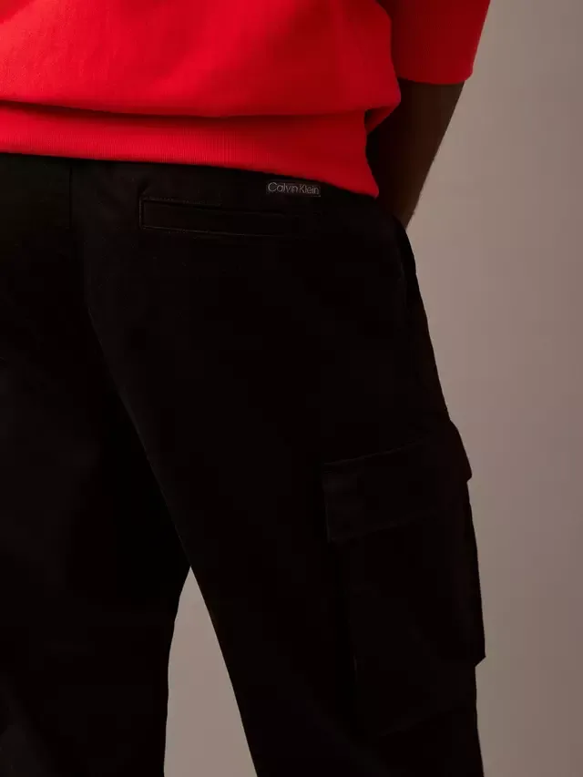Брюки-карго из смесовой хлопковой ткани, черные Calvin Klein — фото 4