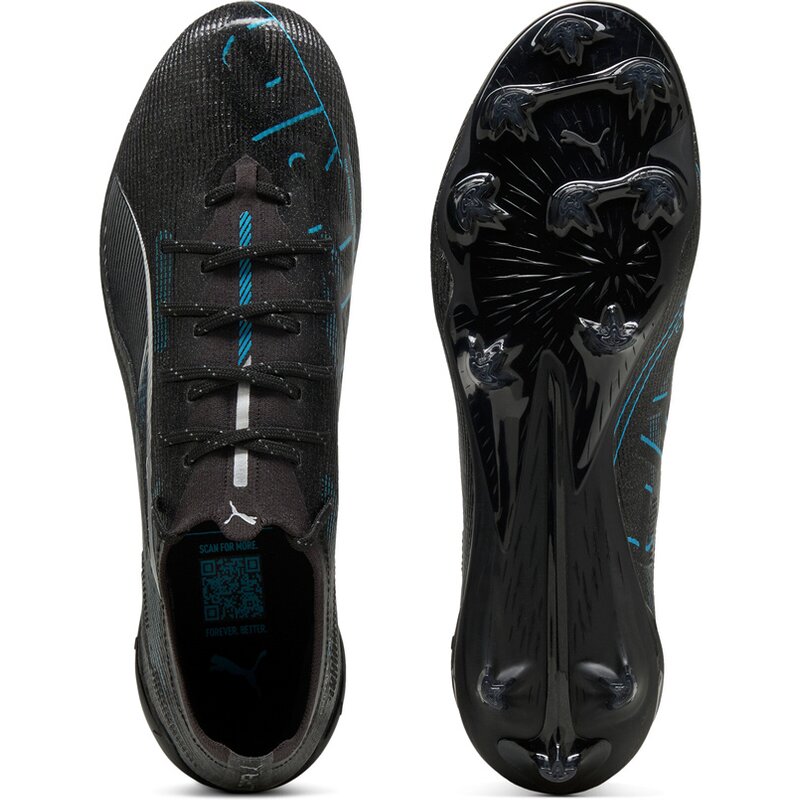 Футбольные бутсы Ultra 5 Ultimate FG Puma, цвет puma black-puma silver-bright aqua — фото 2