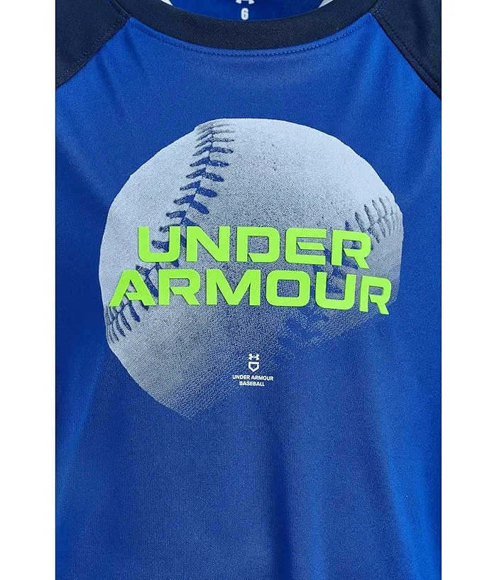 Футболка Baseball Tech Raglan с коротким рукавом Under Armour Kids, Royal — фото 3
