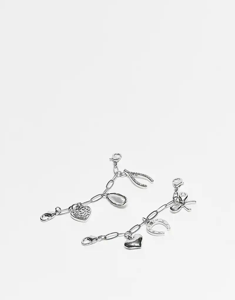 

Цепочки-подвески смешанного дизайна ASOS DESIGN для обуви и аксессуаров в серебристом тоне