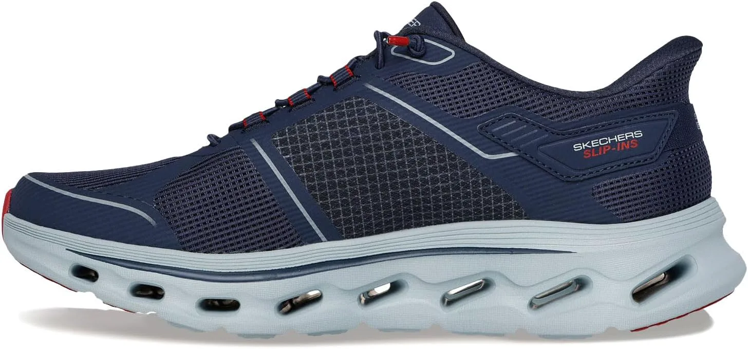 Мужские кроссовки Skechers Go Walk Glide Step 2.0 с легким надеванием от Zalor, темно-синий/красный — фото 4