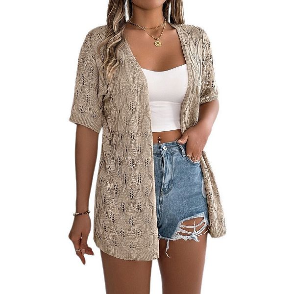

Легкий бохо кардиган для женщин с коротким рукавом Boddysize, Khaki