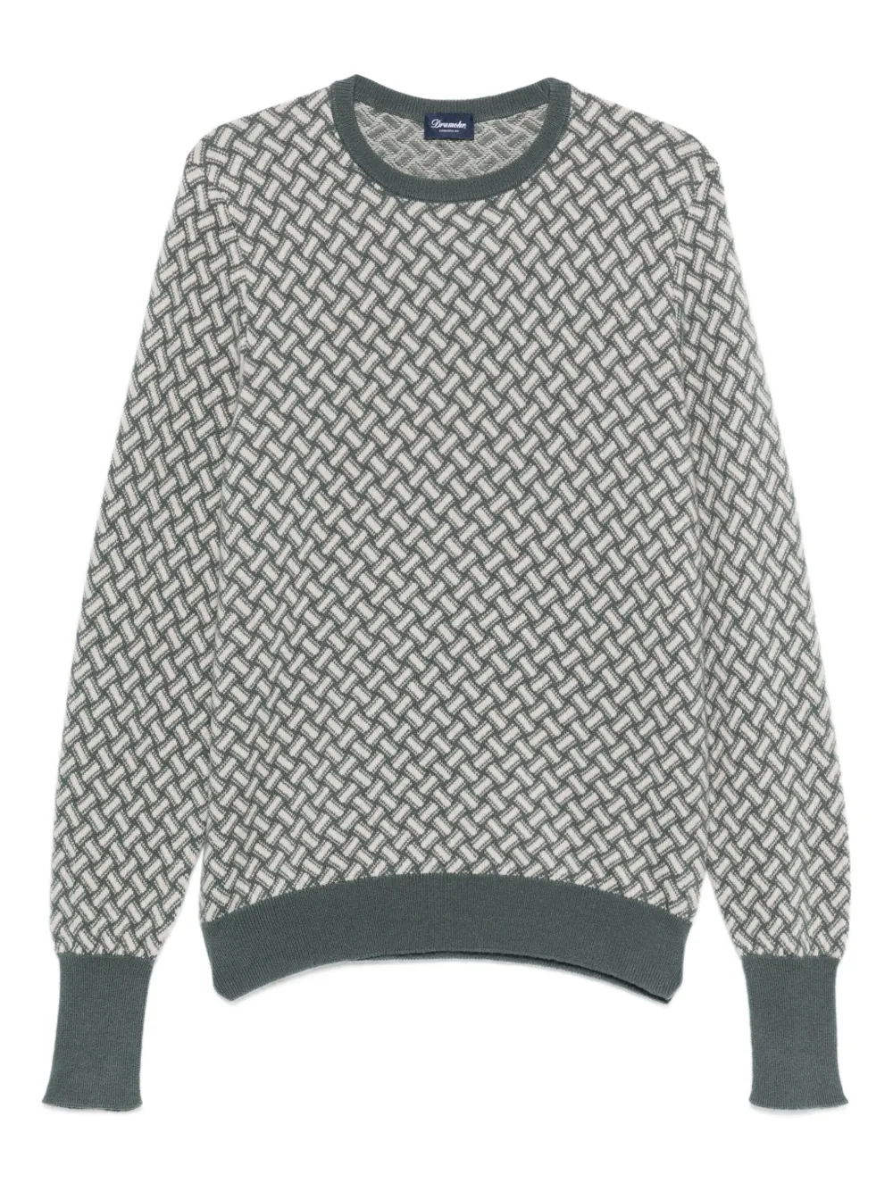 

Кашемировый свитер с геометричным узором Drumohr, зеленый