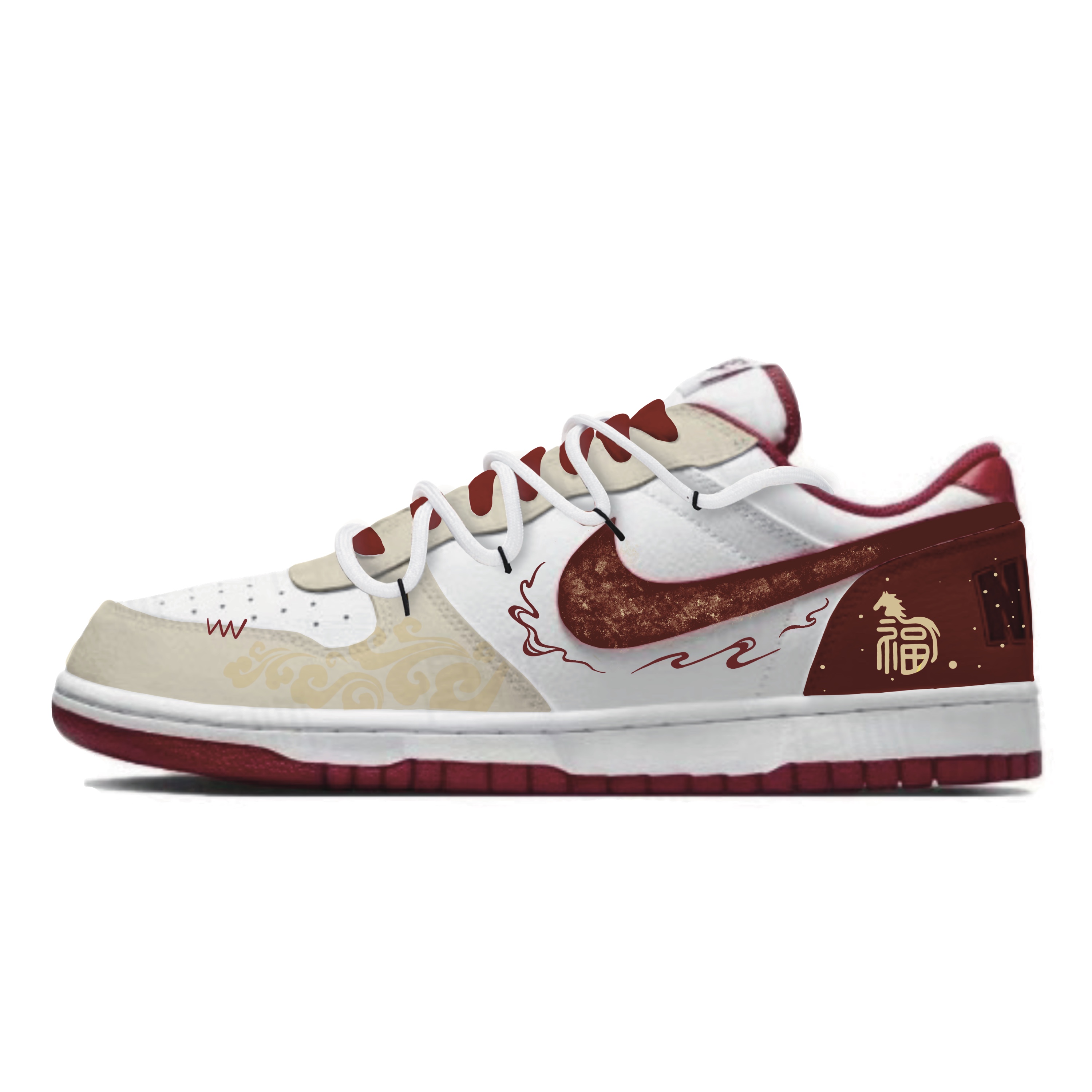 

Nike Кожаная сумка Big Red Horse Bearing Blessing Cloud Pattern Edition