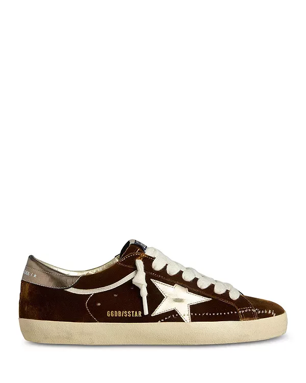 Суперзвездные бархатные кроссовки Golden Goose, Cognac
