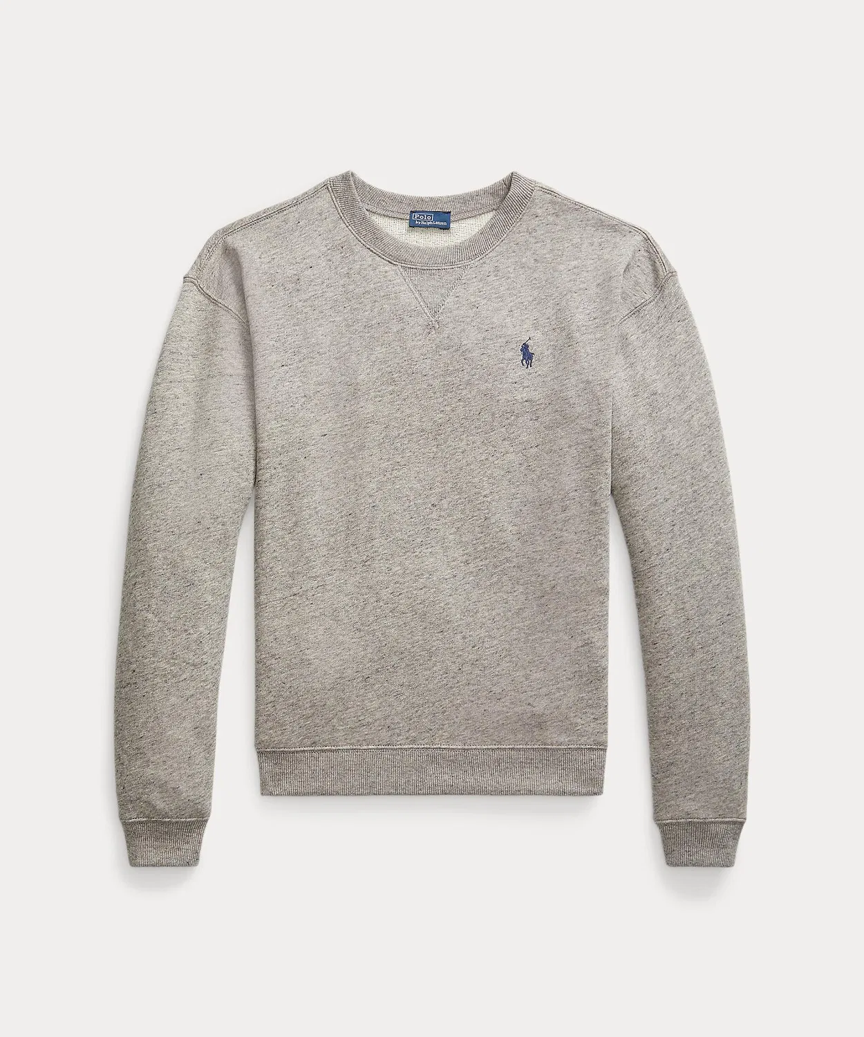 Свитшот флисовый с круглым вырезом Polo Ralph Lauren Relaxed Fit серый — фото 2