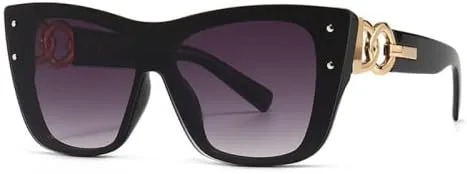 

Солнцезащитные очки 2027 года для женщин, винтажные, большие, цельные, с градиентным переходом цвета, женские солнцезащитные очки MTZJH, Black Double Gray