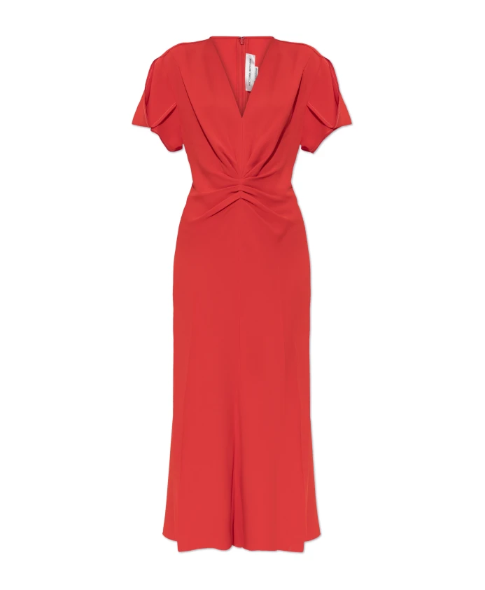 

Платье с короткими рукавами Victoria Beckham, красный