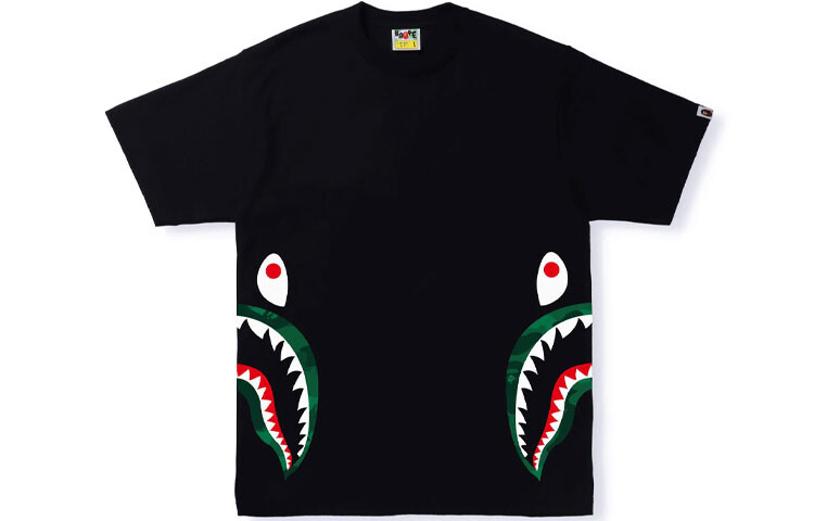 

Футболка Shark Series для мужчин A Bathing Ape, белый/зеленый
