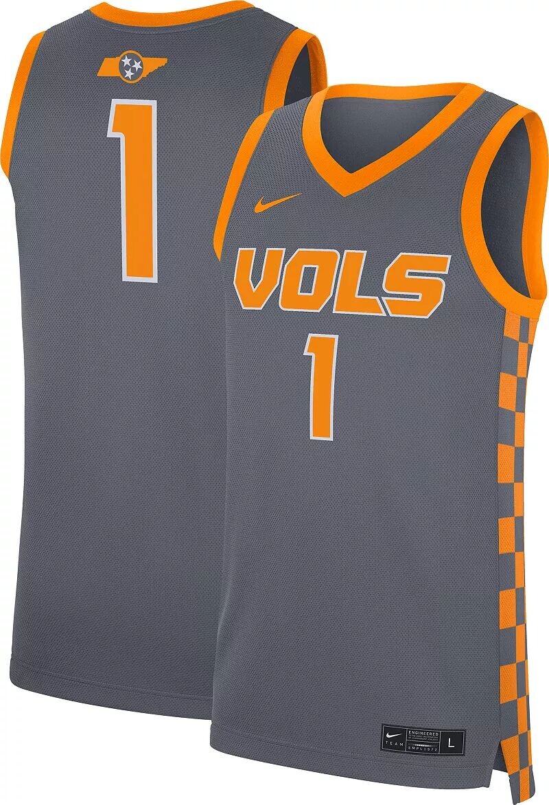 

Мужская серая баскетбольная майка Nike Tennessee Volunteers #1