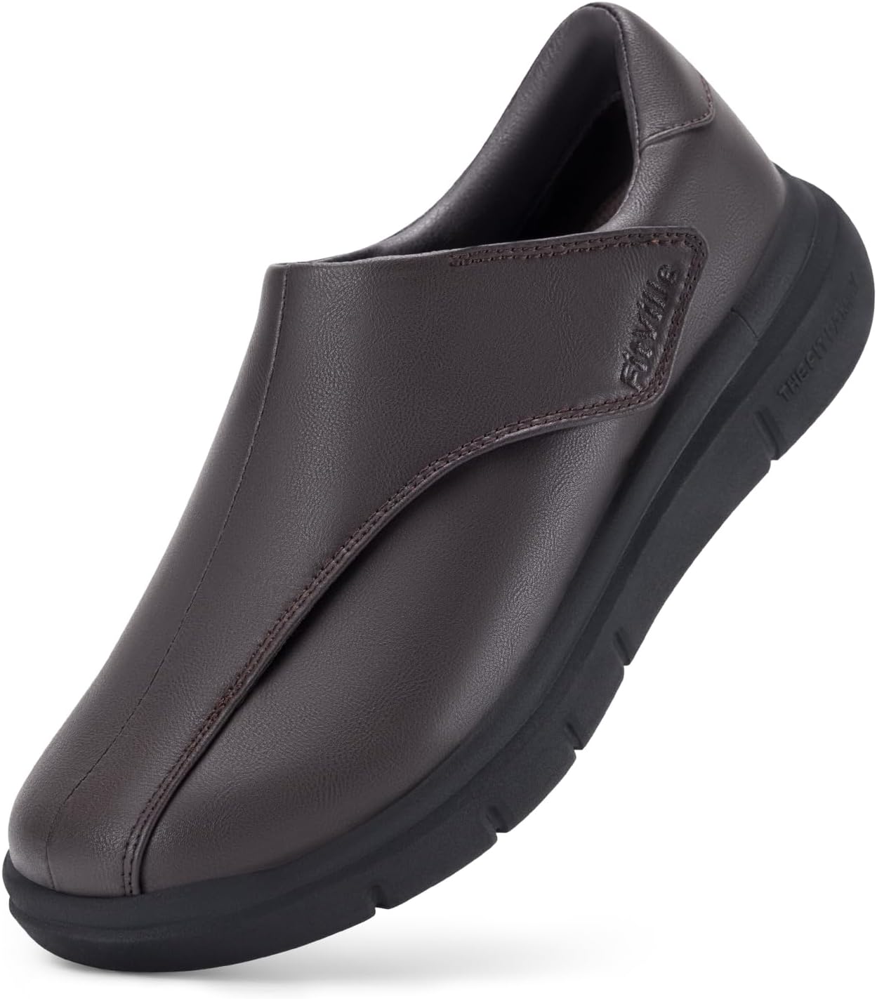 

Diabetic Shoes FitVille для мужчин, классические туфли, повседневные слипоны, оксфорды, регулируемые деловые формальные свадебные туфли, ортопедические кроссовки для отекших ног - EasyTop Deluxe Dress Shoes V1, коричневый