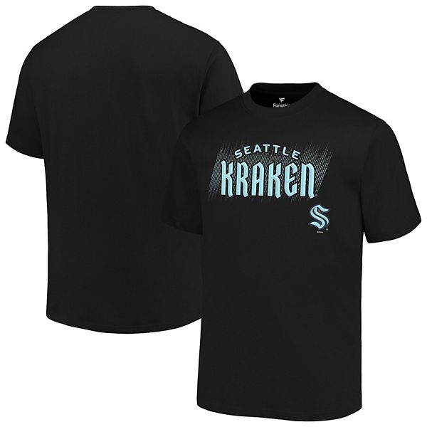 

Мужская черная футболка seattle kraken big & tall wordmark Fanatics