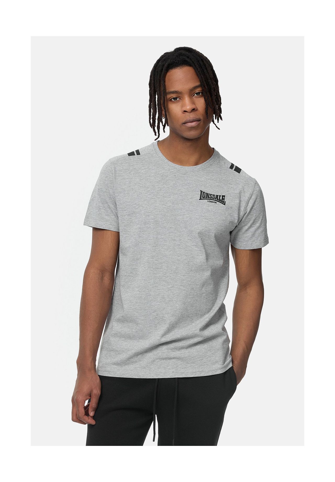 

Мужская футболка обычного кроя CULRAIN LONSDALE, цвет Marl Grey/black