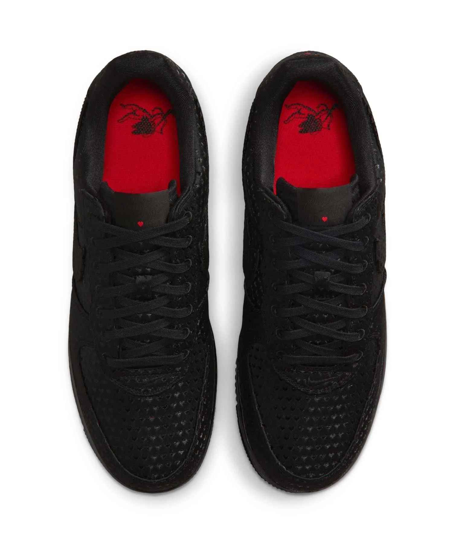 Мужские кроссовки Air Force 1 Retro Nike с сердечками чёрные — фото 4