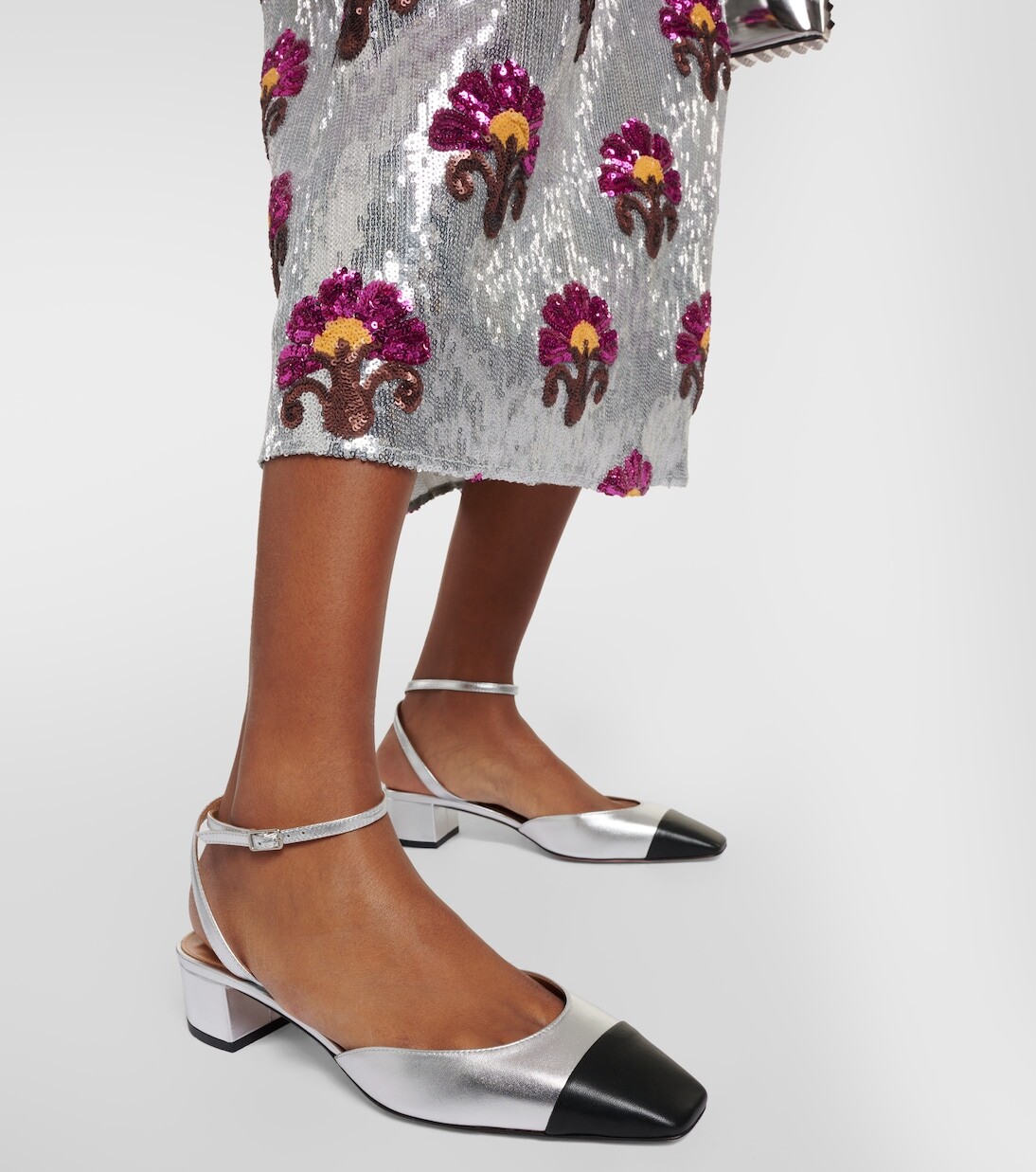 Туфли french flirt 35 из кожи металлик Aquazzura, серебро — фото 4
