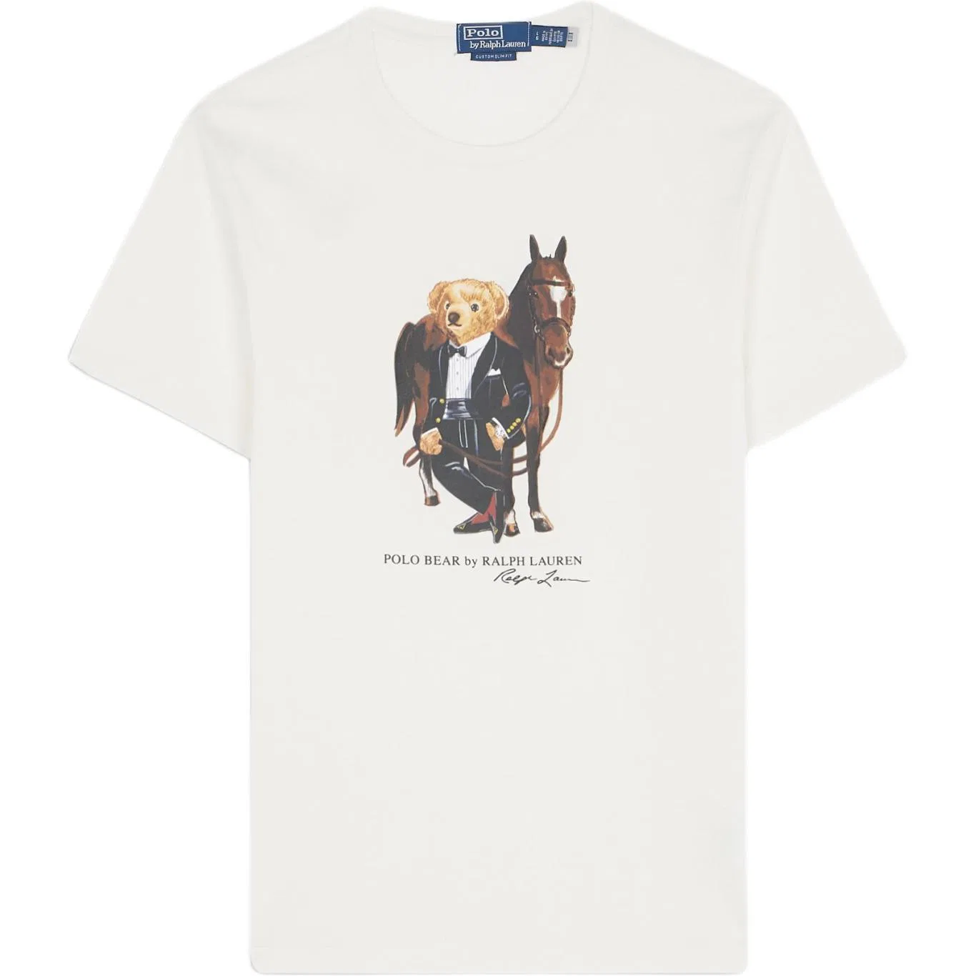Футболка с принтом медведя Bear Printed Crewneck Polo Ralph Lauren, White