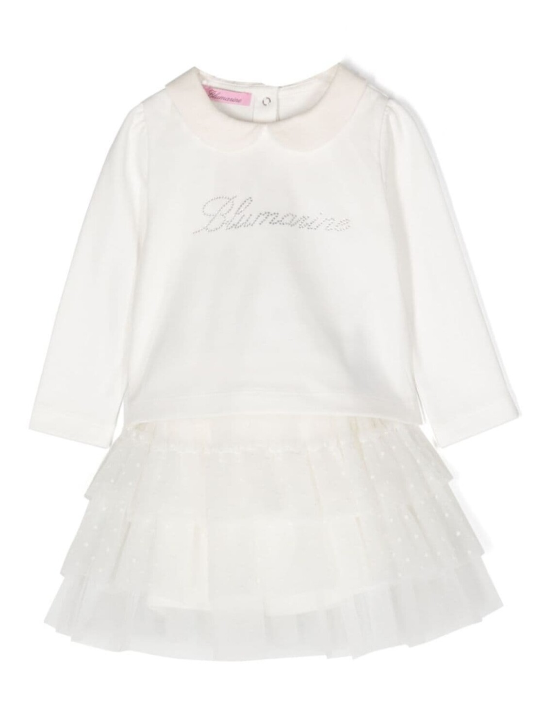 

Miss Blumarine платье из тюля со стразами, белый