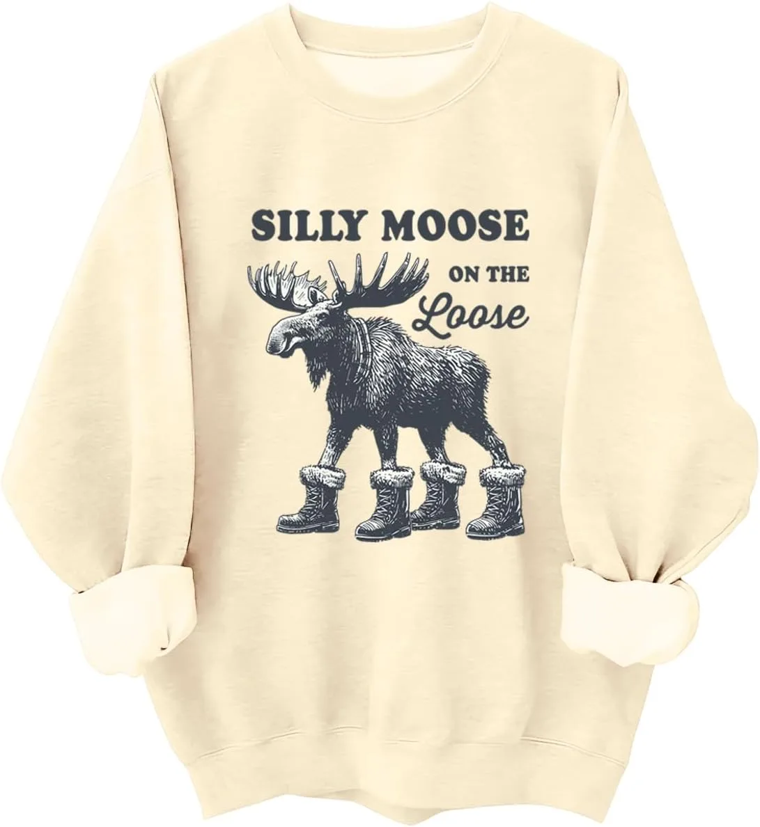 

Толстовка с принтом Silly Moose On The Loose JIONOCY