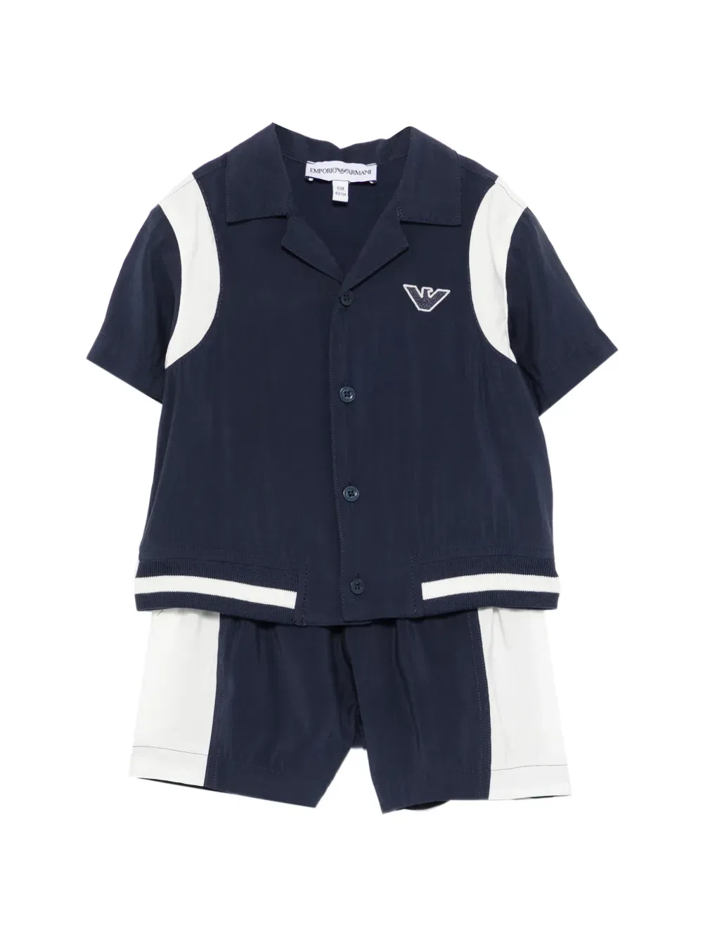 Комплект из футболки и шортов с вышитым логотипом Emporio Armani Kids, синий