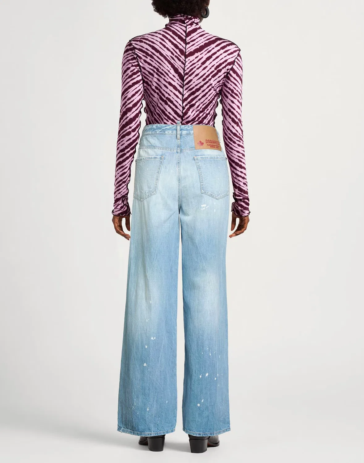 Джинсы baggy light wash DSQUARED2 синие — фото 3