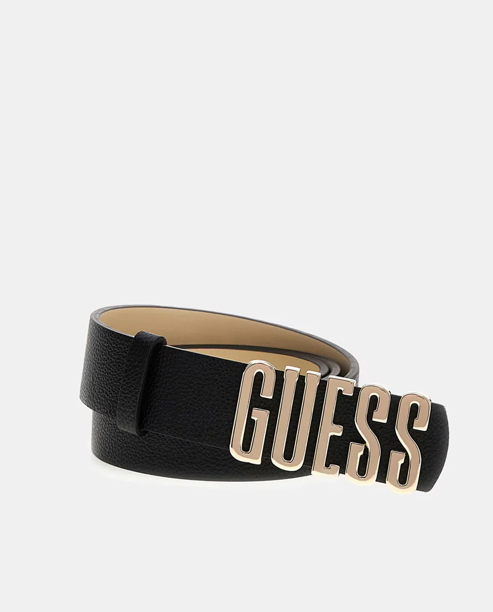 

Нерегулируемый ремень с металлической пряжкой Guess, чёрный