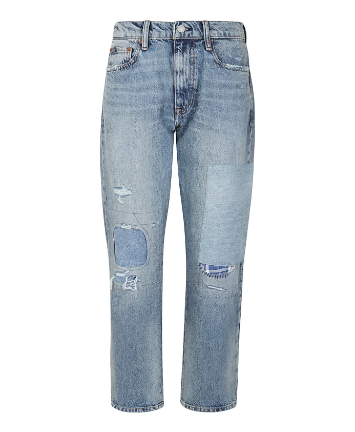 

Джинсы с пятью карманами из выстиранного денима. Ralph Lauren, синий