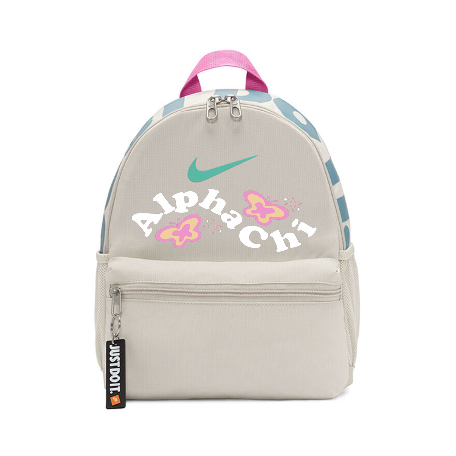 

Nike Тканевый рюкзак для детей серо-белый, Pink Butterfly Flying Together