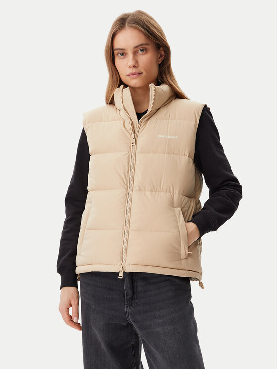

Утепленный жилет regular fit W4BN59 WGII2 Guess Jeans, бежевый