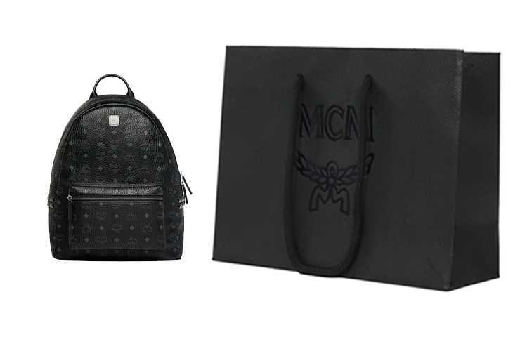 

MCM Сумка рюкзак Stark Visetos с боковыми шипами средний черный