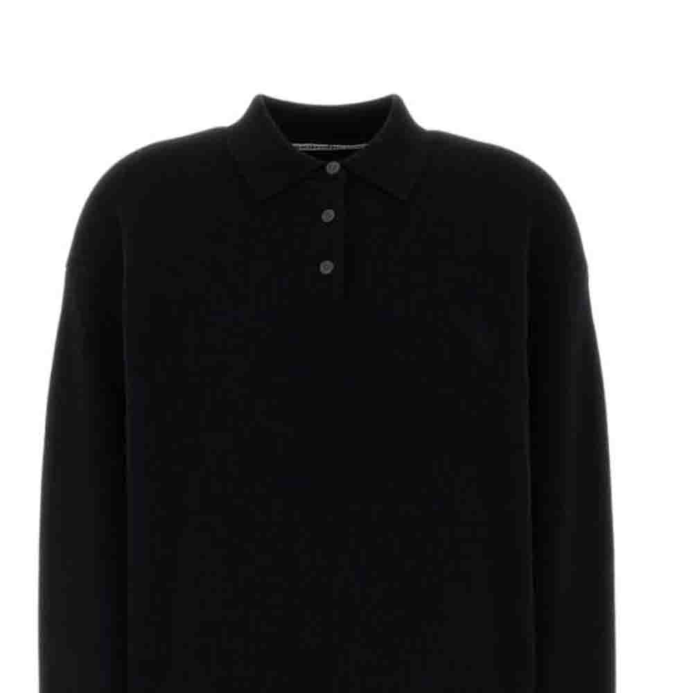 Джемпер с логотипом на пуговице Alexander Wang, черный — фото 4